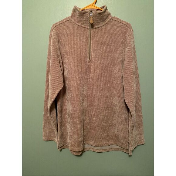 Prissy Jane Sweaters - Prissy Jane Brown Beige 1/4 Zip Pullover Size Medium